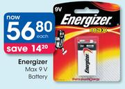 Energizer Max 9V Battery-Each
