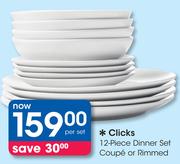 Clicks 12-Piece Dinner Set Coupe Or Rimmed-Per Set