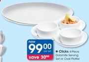 Clicks 4-Piece Dolomite Serving Set Or Oval Platter-Per Set