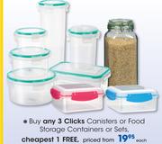 Clicks Canisters Or Food Storage Containers Or Sets-Each