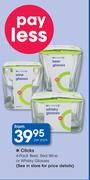 Clicks 4 Pack Beer,Red Wine Or Whisky Glasses-Per Pack