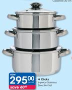 Clicks 6-Piece Stainless Steel Pot Set