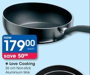Love Cooking 26cm Non-Stick Aluminium Wok