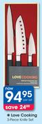 Love Cooking 3-Piece Knife Set