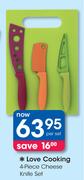 Love Cooking 4-Piece Cheese Knife Set