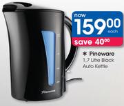 Pineware 1.7Ltr Black Auto Kettle
