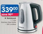 Kambrook 1.7Ltr Stainless Steel 360 Degree Cordless Kettle