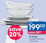 Clicks 12 Piece Rimmed Dinner Set-Per Set