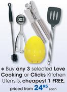 Love Cooking Or Clicks Kitchen Utensils-Each