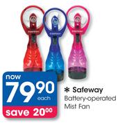 Safeway Battery-Operated Mist Fan-Each