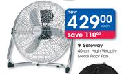 Safeway 40cm High Velocity Metal Floor Fan