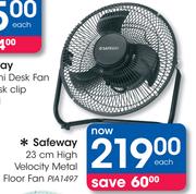 Safeway 23cm High Velocity Metal Floor Fan PIA1497
