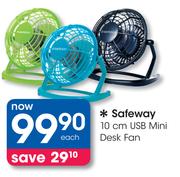 Safeway 10cm USB Mini Desk Fan-Each