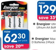 Energizer Max D Batteries 2 Pack-Per Pack