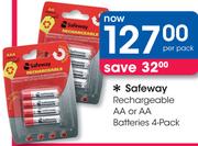 Safeway Rechargeable AA Or AA Batteries 4 Pack-Per Pack