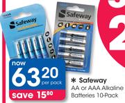 Safeway AA Or AAA Alkaline Batteries 10 Pack-Per Pack