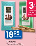D.Licious Wafer Sticks-100g Per Pack