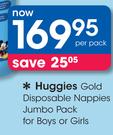 Huggies Gold Disposable Nappies Jumbo Pack For Boys Or Girls-Per Pack