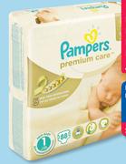Pampers Premium Care Value Pack Newborn 88, Mini 80, Midi 60, Maxi 52 Or Junior 44-Per Pack