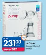 Clicks Manual Breast Pump-Each