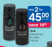Axe Deodorant For Men-2 x 150ml