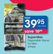 Super Max Disposable Razors For Men 5 Pack-Per Pack