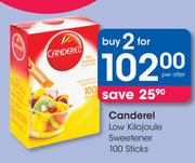 Canderel Low Kilojoule Sweetener 100 Sticks-For 2