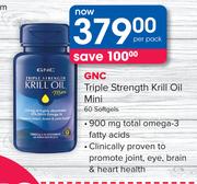GNC Triple Strength Krill Oil Mini 60 Softgels-Per Pack