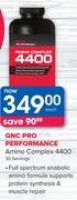 GNC Pro Performance Amino Complex 4400 30 Servings-Each