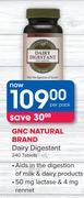 GNC Natural Brand Dairy Digestant 240 Tablets-Per Pack