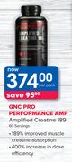 GNC Pro Performance Amplified Creatine 189 60 Servings-Per Pack
