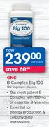 GNC B-Complex Big 100 Vegetarian Caplets-Per Pack