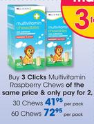Clicks Multivitamin Rasberry Chews-60 Chews