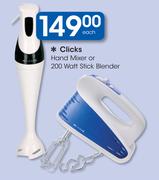 Clicks Hand Mixer Or 200 Watt Stick Blender-Each