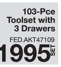 Tomihawk 103 Pcs Toolset With 3 Drawers-Per Set