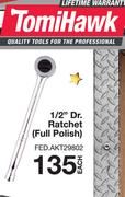 Tomihawk 1/2" Dr Ratchet (Full Polish)-Each