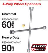 Auto Kraft 4 Way Wheel Spanner(Universal)-Each