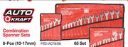 Auto Kraft 6 Pcs (10-17mm) Combination Spanner Set-Per Set