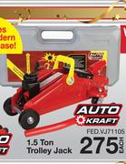Auto Kraft 1.5 Ton Bottle Jack FED VJ71105 Including Ultra Modern Storage Case