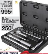 Tomihawk 17 Pcs 1/4" Drive Socket Set(SAE/Metric)-Per Set