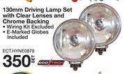 Eco Tech 130mm Driving Lamp Set With Clear Lenses And Chrome Backing ECT.HYNE0879-Per Set