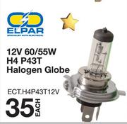 Elpar 12V 60/55W H4 P43T Halogen Globe-Each