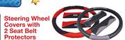 Steering Wheel Covers With 2 Seat belt Protectors In Leather Look