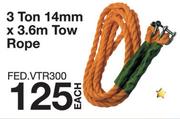 3 Ton 14mm x 3.6m Tow Rope-Each