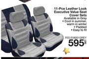 11 Pcs Leather Look Executive Value Seat Cover Seta-Per Set