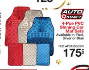 Auto Kraft 4 Pcs PVC Shining Car Mat Sets In Red, Silver Or Blue-Per Set