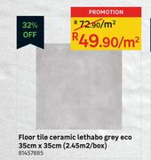 Eco Lethabo Grey Ceramic Floor Tile-35cm x 35cm Per Sqm