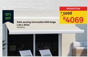 Nori Beige Retractable Patio Awning L3m x W2m