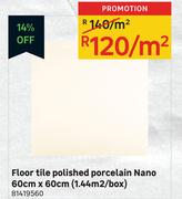 Nano Porcelain Polished Floor Tile (1.44Sqm/Box)-60cm x 60cm Per Sqm
