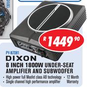 Dixon 8" 1800W Under-Seat Amplifier And Subwoofer PY-N7081